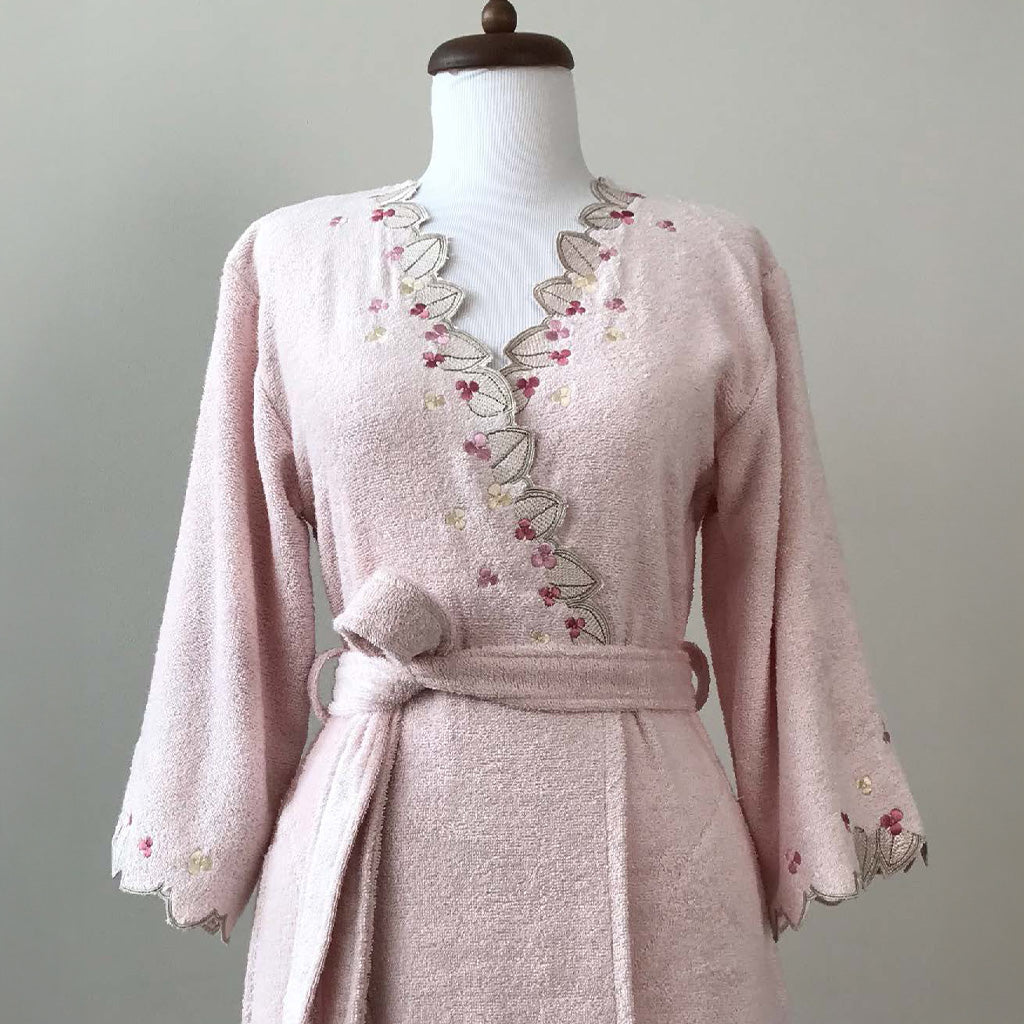 Elysora Bathrobe Kimono Powder 70% Bamboo 30% Cotton S-M