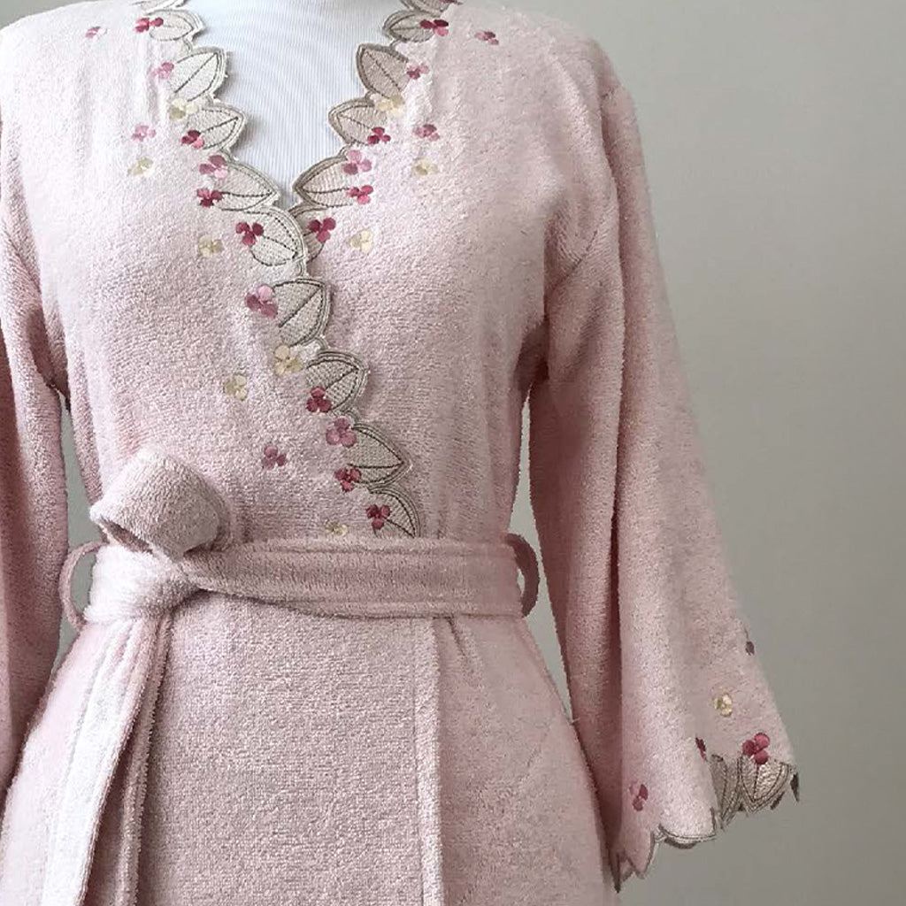 Elysora Bathrobe Kimono Powder 70% Bamboo 30% Cotton S-M