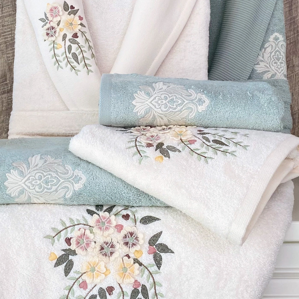 Harmova Bathrobe Set Cream - Ocean 70% Bamboo 30% Cotton 6 Pcs