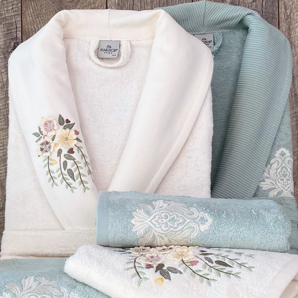 Harmova Bathrobe Set Cream - Ocean 70% Bamboo 30% Cotton 6 Pcs
