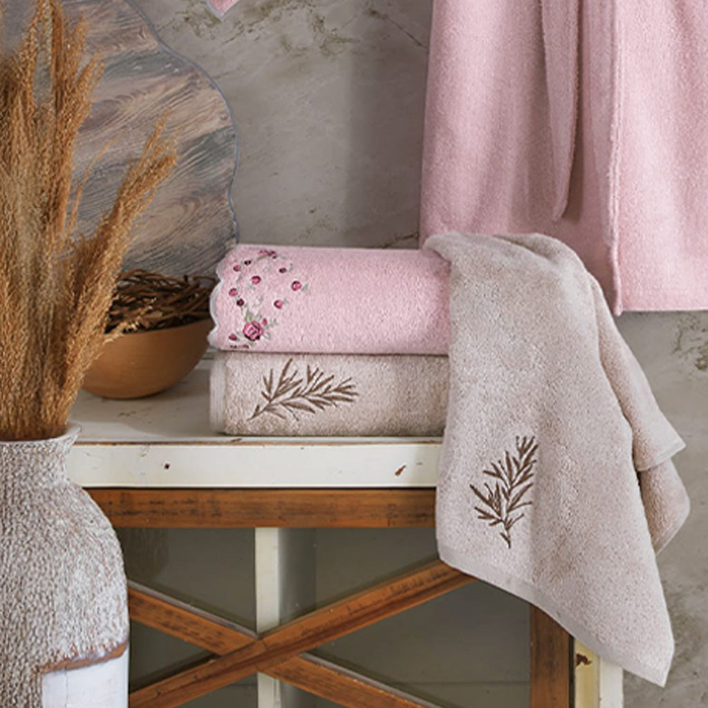 Комплект халатов Vellavia Rose - Pink - Cappucıno 70% бамбук 30% хлопок 6 шт.