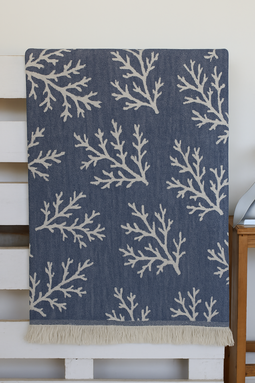 Coral Peshtemal - Navy Blue
