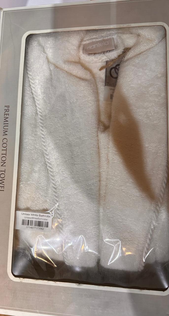 Unisex White Bathrobe - Default Title