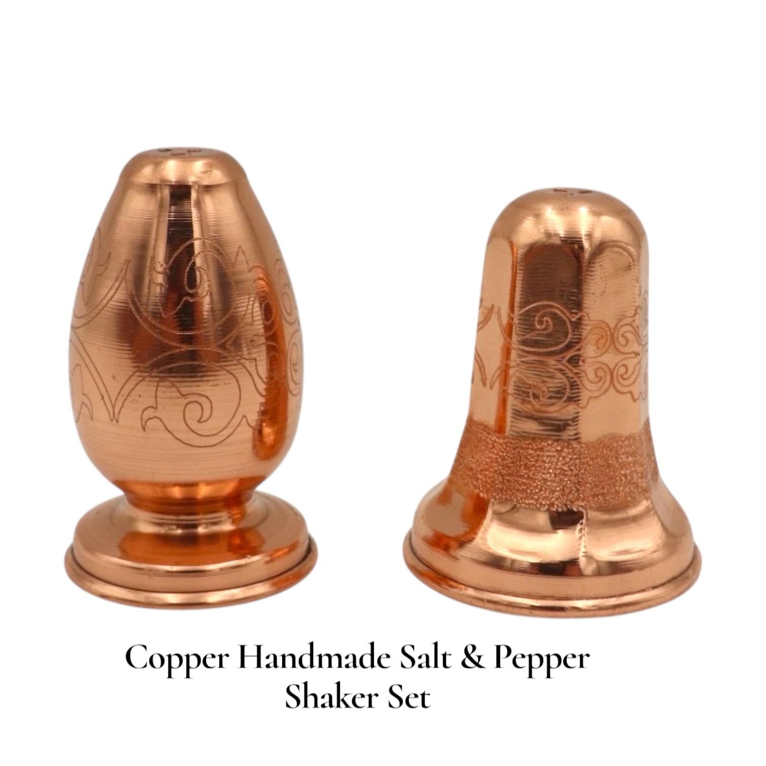Handmade Copper Salt & Pepper Shaker Set – Design B